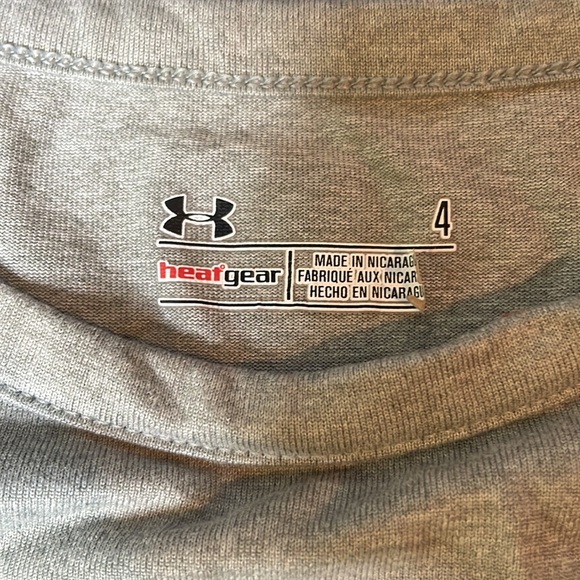 Under Armour Boys Sleeveless Shirt, Grey with Back UA Logo, Size 4 Boy - Picture 3 of 6